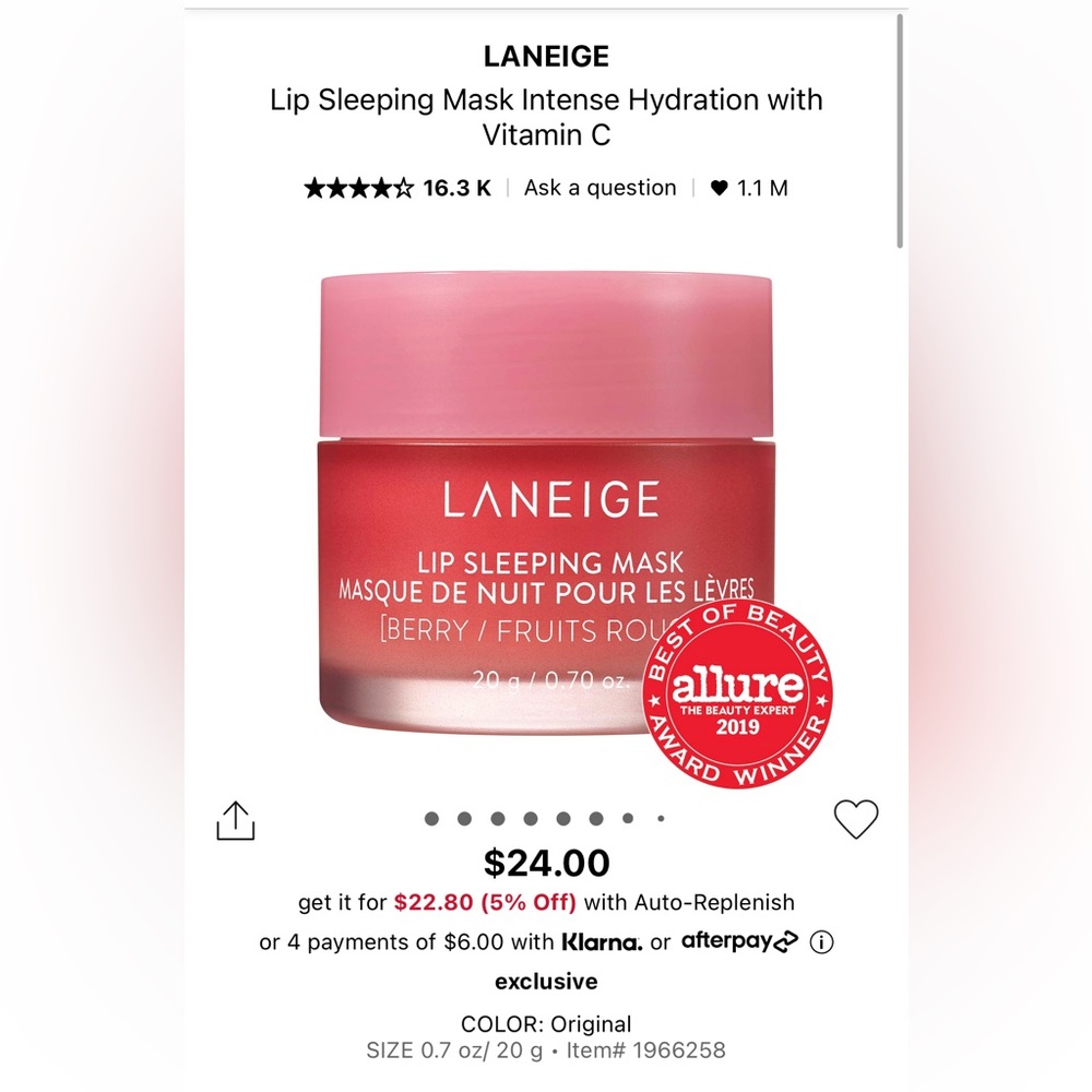 BRAND NEW - LANEIGE Lip Sleeping Mask